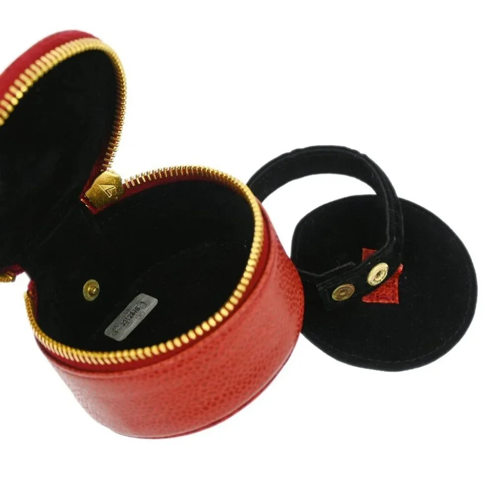 Chanel Red Calfskin Jewelry Case Pouch XX90598